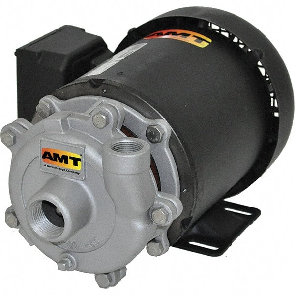 American Machine & Tool - 115/230 Volt, 1 Phase, 1-1/2 HP, Stainless Steel Straight Pump - 1-1/2 Inch Inlet, 1-1/4 Inch Outlet, 66 Max Head psi, Stainless Steel Impeller - Exact Tooling