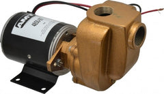 American Machine & Tool - 12 Volt, 1/8 hp, 3/4 Inlet, Bronze Utility Pump - 14 Max Head Pressure, 3/4 Inch Outlet - Exact Tooling