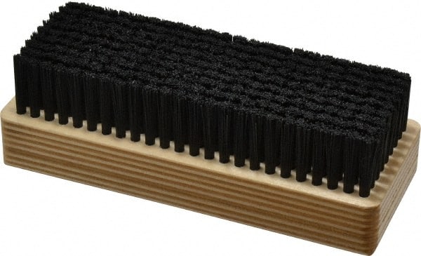 Made in USA - 1" Bristle Length, Synthetic Cleaning & Finishing Brush - 6-1/2" Long x 2-3/8" Wide Head, 6" OAL, Hardwood Block - Exact Tooling