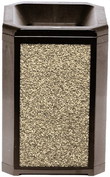 Rubbermaid - 35 Gal Brown Square Trash Can - Polycarbonate, 30-1/2" High x 26" Long x 26" Wide - Exact Tooling