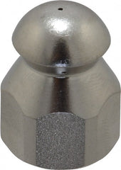PRO-SOURCE - 4,200 psi Fixed, Stainless Steel, Sewer Pressure Washer Nozzle - 4.5mm Orifice Diam, 1/4" Thread, FPT, Polished - Exact Tooling