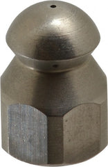 PRO-SOURCE - 4,200 psi Fixed, Stainless Steel, Sewer Pressure Washer Nozzle - 8mm Orifice Diam, 1/4" Thread, FPT, Polished - Exact Tooling