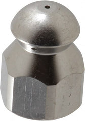 PRO-SOURCE - 4,200 psi Fixed, Stainless Steel, Sewer Pressure Washer Nozzle - 12mm Orifice Diam, 1/4" Thread, FPT, Polished - Exact Tooling