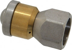 PRO-SOURCE - 3,000 psi Rotating, Stainless Steel, Sewer Pressure Washer Nozzle - 8mm Orifice Diam, 1/4" Thread, FPT, Polished - Exact Tooling