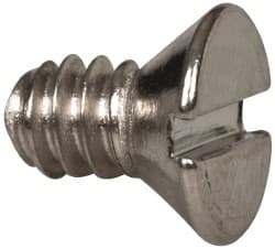 Value Collection - #6-32 UNC, 1/4" OAL Slotted Drive Machine Screw - Flat Head, Grade 316 Stainless Steel, Uncoated, Without Washer - Exact Tooling