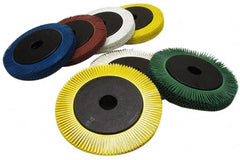 3M - 6" Diam, 1/2" Max Face Width, Plain Hole Radial Bristle Brush - 50 Grit, Coarse Grade, 6,000 Max RPM, Green - Exact Tooling