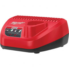 Milwaukee Tool - 12 Volt, 1 Battery Lithium-Ion Power Tool Charger - 1 hr (Lithium-Ion) & 30 min (Red Lithium) to Charge, AC Wall Outlet Power Source - Exact Tooling