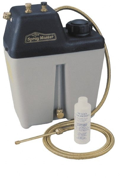 Trico - 1 Outlet, 1 Gal Tank Capacity, High Density Polyethylene Tank Mist Coolant System - 5' Coolant Line Length, 6" Hose Length - Exact Tooling