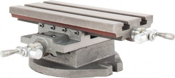 Phase II - 5-1/2" Table Width x 12 Table Length, 5" Cross Travel x 8" Longitudinal Travel, Slide Machining Table - 4-1/2" Overall Height, 9" Base Length x 8" Base Width - Exact Tooling