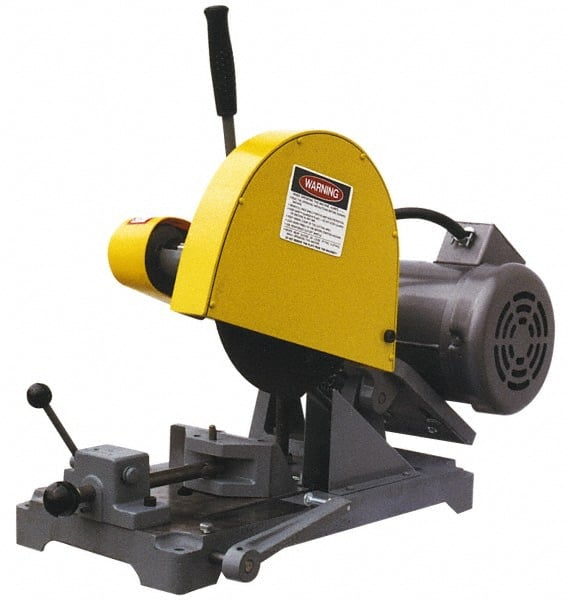 Kalamazoo - 10" Blade Diam, 5/8" Arbor Hole, Straight Chop & Cutoff Saw - 3 Phase, 3,450 RPM, 3 hp, 220/440 Volts, 1-1/2" in Solids at 90°, 2-1/2" in Pipe at 90° - Exact Tooling