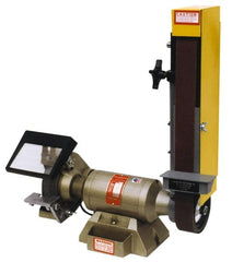 Kalamazoo - 48 Inch Long x 2 Inch Wide Belt, 7 Inch Diameter, Horizontal and Vertical Combination Sanding Machine - 3,450 Ft./min Belt Speed, 1/2 HP, Single Phase, 5/8" Arbor - Exact Tooling