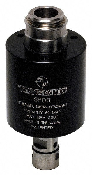 Tapmatic - Model SPD-5, No. 6 Min Tap Capacity, 1/2 Inch Max Mild Steel Tap Capacity, 5/8-16 Mount Tapping Head - 22100 (J421), 22000 (J422) Compatible, Includes Tap Clamping Wrenches, for CNC and Manual Machines - Exact Tooling