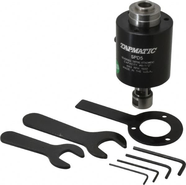 Tapmatic - Model SPD-5, No. 6 Min Tap Capacity, 1/2 Inch Max Mild Steel Tap Capacity, JT33 Mount Tapping Head - 22100 (J421), 22000 (J422) Compatible, Includes Tap Clamping Wrenches, for CNC and Manual Machines - Exact Tooling