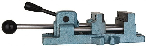 Wilton - 4-11/16" Jaw Opening Capacity x 1-5/16" Throat Depth, Horizontal Drill Press Vise - 4" Wide x 1-5/16" High Jaw, Stationary Base, Standard Speed, 14-1/2" OAL x 4.3" Overall Height, Cast Iron - Exact Tooling