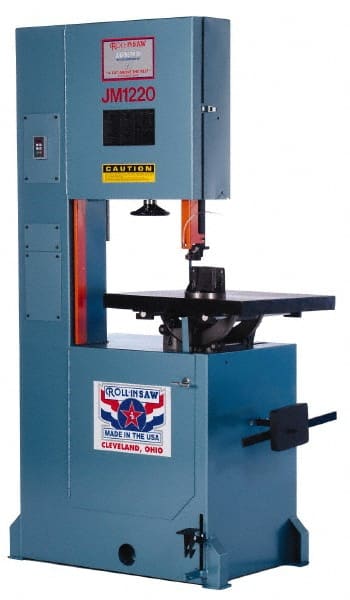 Roll-In Saw - 20 Inch Throat Capacity, Vertical Bandsaw - 70 to 500 SFPM, 2 HP, Three Phase - Exact Tooling