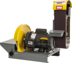 Kalamazoo - 36 Inch Long x 4 Inch Wide Belt, 10 Inch Diameter, Horizontal and Vertical Combination Sanding Machine - 1/2 HP, Single Phase - Exact Tooling