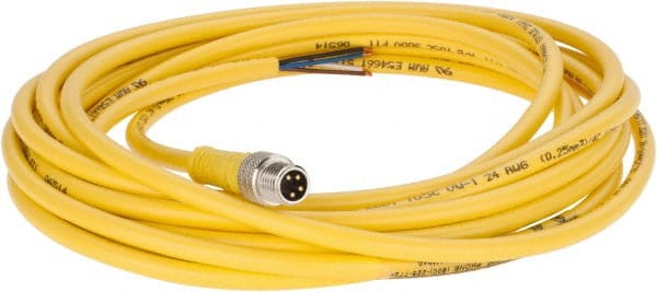Brad Harrison - 4 Amp, M8 Male Straight to Pigtail Cordset Sensor and Receptacle - 60 VAC, 75 VDC, 4m Cable Length, IP68 Ingress Rating - Exact Tooling