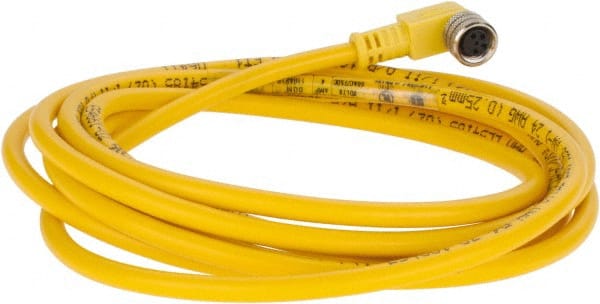 Brad Harrison - 3 Amp, M8 Female 90° to Pigtail Cordset Sensor and Receptacle - 60 VAC, 75 VDC, 2m Cable Length, IP67 Ingress Rating - Exact Tooling