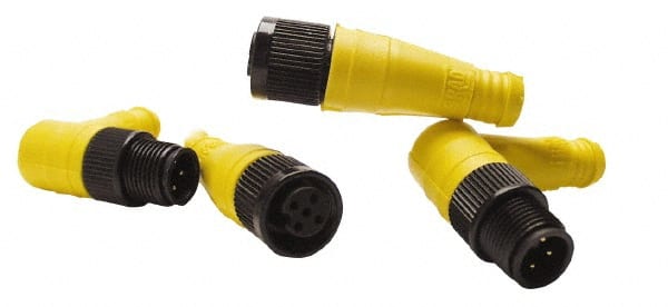Brad Harrison - 4 Amp, M12 Female 90° to Pigtail Cordset Sensor and Receptacle - 250 VAC/VDC, 2m Cable Length, IP67 Ingress Rating - Exact Tooling