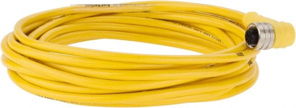 Brad Harrison - 4 Amp, M12 Female 90° to Pigtail Cordset Sensor and Receptacle - 250 VAC/VDC, 5m Cable Length, IP67 Ingress Rating - Exact Tooling