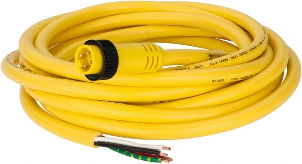 Brad Harrison - 10 Amp, Male 90° Cordset Sensor and Receptacle - 600 VAC/VDC, 15 Ft. Long Cable, IP68 Ingress Rating - Exact Tooling