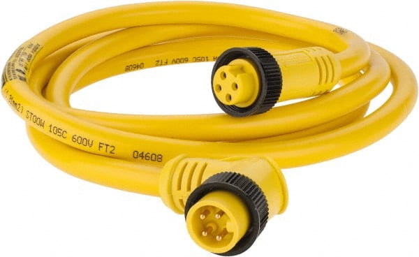 Brad Harrison - 10 Amp, Female 90° to Male 90° Cordset Sensor and Receptacle - 600 VAC/VDC, 6 Ft. Long Cable, IP68 Ingress Rating - Exact Tooling