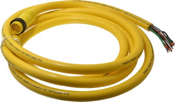 Brad Harrison - 5 Amp, Male Straight to Pigtail Cordset Sensor and Receptacle - 600 Volt, 3.66m Cable Length, IP67 Ingress Rating - Exact Tooling