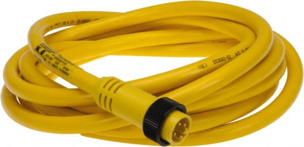 Brad Harrison - 10 Amp, Male Straight to Pigtail Cordset Sensor and Receptacle - 600 Volt, 3.66m Cable Length, IP67 Ingress Rating - Exact Tooling