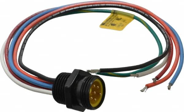 Brad Harrison - 8 Amp, Male Straight Receptacle - 600 VAC/VDC, 0.31m Cable Length, IP67 Ingress Rating - Exact Tooling