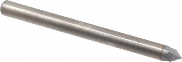 Accupro - 1/8" Diam 2 Flute Single End Solid Carbide Chamfer Mill - Exact Tooling