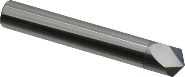 Accupro - 3/8" Diam 2 Flute Single End Solid Carbide Chamfer Mill - Exact Tooling
