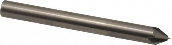Accupro - 1/4" Diam 4 Flute Single End Solid Carbide Chamfer Mill - Exact Tooling