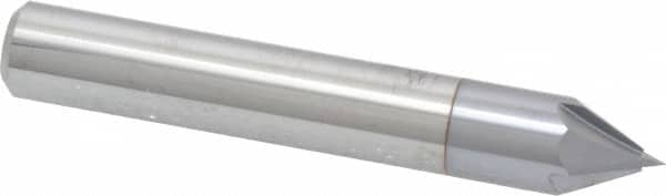 Accupro - 3/8" Diam 4 Flute Single End Solid Carbide Chamfer Mill - Exact Tooling