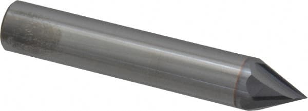 Accupro - 1/2" Diam 4 Flute Single End Solid Carbide Chamfer Mill - Exact Tooling