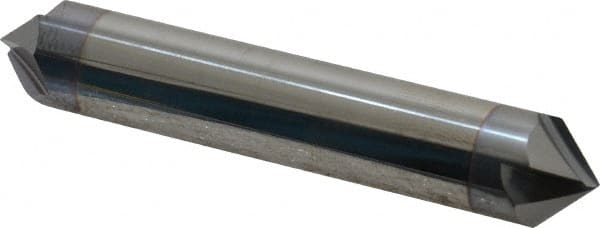 Accupro - 1/2" Diam 4 Flute Double End Solid Carbide Chamfer Mill - Exact Tooling