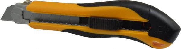 PHC - Snap Utility Knife - 4-1/4" Blade, Yellow & Black Plastic Handle, 6 Blades Included - Exact Tooling