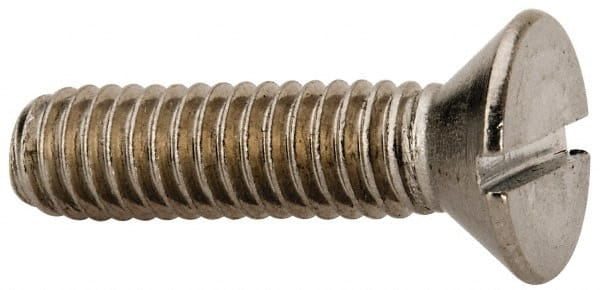 Value Collection - 5/16-18 UNC, 1-1/4" OAL Slotted Drive Machine Screw - Flat Head, Grade 316 Stainless Steel, Uncoated, Without Washer - Exact Tooling