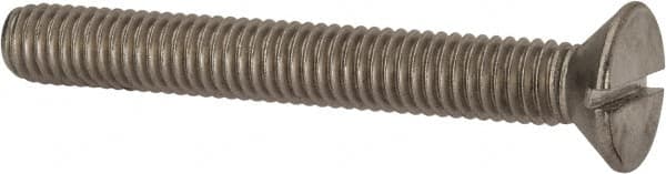 Value Collection - 3/8-16 UNC, 3" OAL Slotted Drive Machine Screw - Flat Head, Grade 316 Stainless Steel, Uncoated, Without Washer - Exact Tooling