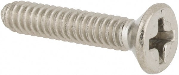 Value Collection - #6-32 UNC, 3/4" OAL Phillips Drive Machine Screw - Flat Head, Grade 316 Stainless Steel, Uncoated, Without Washer - Exact Tooling