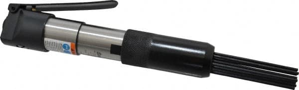 Sioux Tools - 4,000 BPM, 17.78mm Bore Diam, Pneumatic Inline Needle Scaler - 2" Stroke Length, 3.05mm Needle Diam, 5" Needle Length, 6 CFM, 90 psi, 1/4 NPT Inlet - Exact Tooling