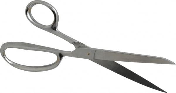 Heritage Cutlery - 4-1/4" LOC, 9-1/2" OAL Stainless Steel Standard Shears - Right Hand, Metal Straight Handle, For General Purpose Use - Exact Tooling