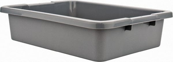 Rubbermaid - 4.6 Gal, Gray Polyethylene Tote Container - Nesting, 20" Long x 15" Wide x 5" High - Exact Tooling
