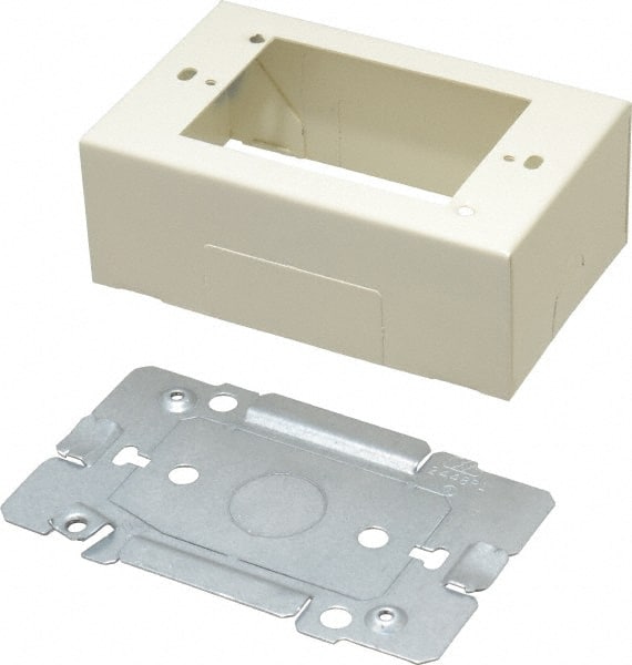 Wiremold - 4-5/8 Inch Long x 2-7/8 Inch Wide x 1-3/4 Inch High, Rectangular Raceway Box - Ivory, For Use with Wiremold 2400 Series Raceways - Exact Tooling