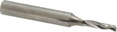 Onsrud - 1/8" Cutting Diam x 1/2" Length of Cut, 1 Flute, Upcut Spiral Router Bit - Uncoated, Right Hand Cut, Solid Carbide, 2" OAL x 1/4" Shank Diam, Single Edge, 21° Helix Angle - Exact Tooling