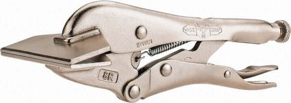 Irwin - 8" OAL Standard Jaw Sheet Metal Clamp Weld Locking Pliers - 3-1/8" Jaw Width, 1-3/4" Jaw Depth, 1-3/4" Jaw Opening - Exact Tooling