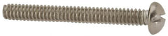 Value Collection - #6-32 UNC, 1-1/4" Length Under Head Slotted Drive Machine Screw - Round Head, Grade 316 Stainless Steel, Uncoated, Without Washer - Exact Tooling