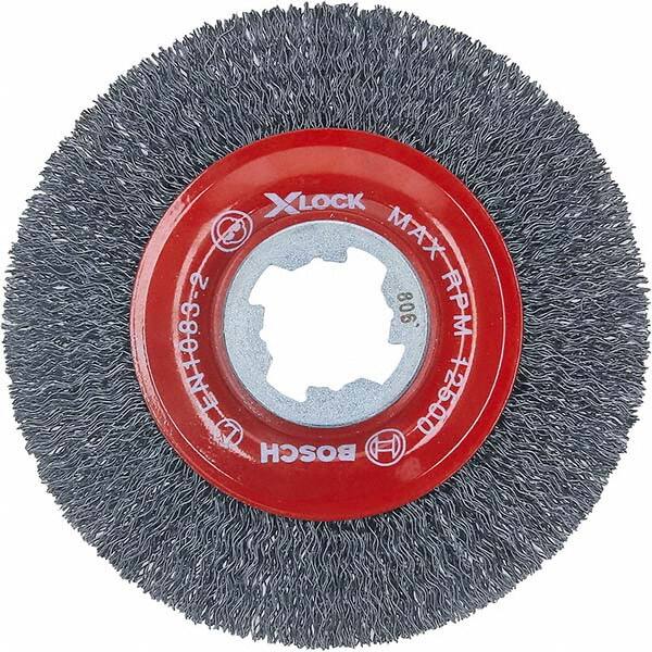 Bosch - 4-1/2" OD, 5/8" Arbor Hole, Crimped Carbon Wheel Brush - Exact Tooling