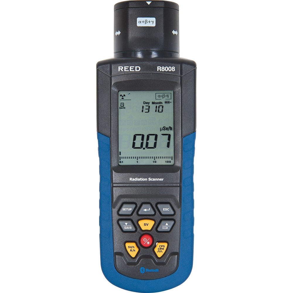 REED Instruments - Gas Detectors & Kits; Type: Portable Radiation Meter ; Gas Monitored: Alpha; Beta; Gamma; X ; Measuring Range: 0.0001 to 1000?Sv/h ; Alarm Level: Alpha: From 4.0 MeV; Beta: From 0.2 MeV; Gamma: From 0.02 MeV; X: From 0.02 MeV ; Alarm T - Exact Tooling