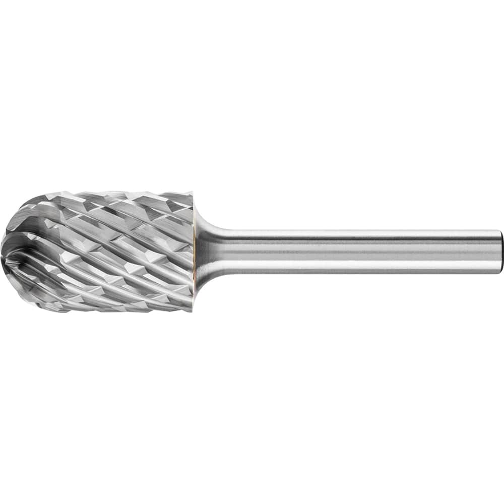 PFERD - SC-6, 5/8" Cut Diam, 1/4" Shank Diam, Carbide End Cut Cylinder with Radius End Burr - Exact Tooling