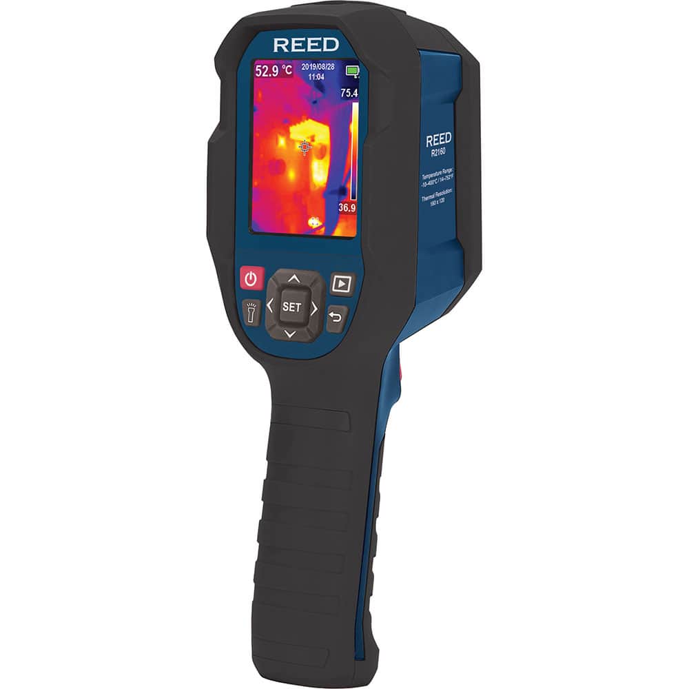 REED Instruments - Thermal Imaging Cameras; Display Type: Color TFT ; Minimum Temperature (C): -10.00 ; Minimum Temperature (F): 14.000 ; Maximum Temperature (C): 400.00 ; Maximum Temperature (F): 752.000 ; Storage Capacity: Micro SD Memory Card - Exact Tooling